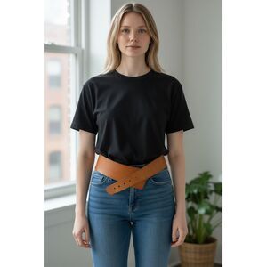 ✨OUTBACK RED Womens Caramel Color Leather Sz Large Belt✨